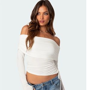 EDIKTED white, off the shoulder, going out top